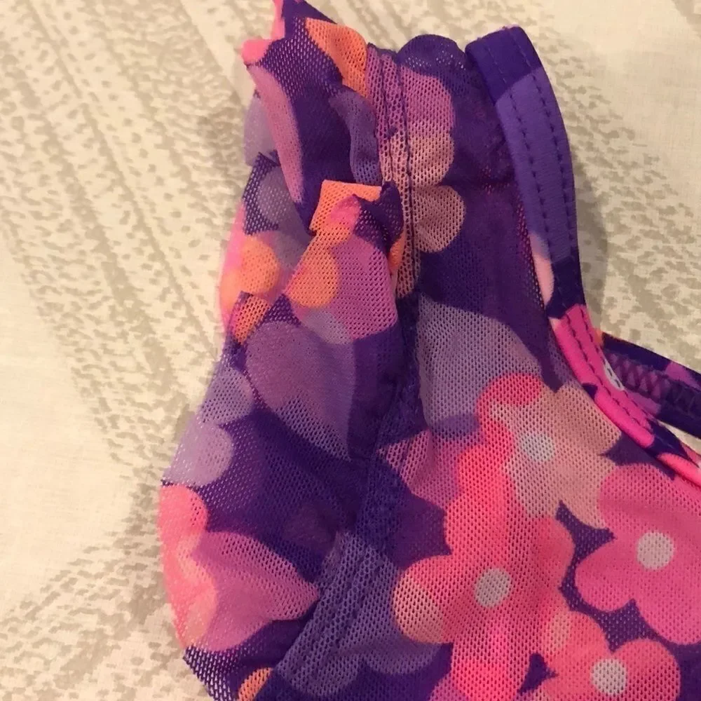 Hula Star Girls Mesh Floral Purple & Pink Cover-up